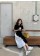 韓國東大門~設計首爾熱賣款✿下擺百褶鈕扣造型藏肉減齡顯瘦連衣裙~☁ 約會~旅遊~上班~必備 ◙ ◚ ◛S-4XL可選 2色