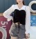 韓國東大門~夏季設計首爾熱賣款✿法式復古V領泡泡袖拼接長袖質感上衣✿超氣質~☁ 約會~旅遊~上班~必備 ◙ ◚ ◛  XS-L