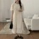  韓國東大門~設計首爾熱賣款✿宮廷風珍珠裝飾寬鬆皺摺連身洋裝✿~☁ 約會~旅遊~上班~必備 ◙ ◚ ◛2色可選 