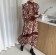 韓國東大門~優雅荷葉邊絲絨腰身綁帶碎花溫柔長洋裝✾✔超減齡 ✔超觸感✔超好搭 2色可選 
