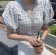 韓國東大門~設計首爾熱賣款✿復古格紋設計大蓬泡泡袖上衣✿☁ 約會~旅遊~上班~必備 ◙ 2色可選