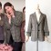 韓國東大門韓國裴秀智明星同款韓版英倫氣質學院格紋復古袖口流蘇邊西裝外套