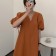 韓國東大門~夏季設計首爾熱賣款✿氣質顯白寬鬆V領設計感泡泡袖連身裙✿超氣質~☁ 約會~旅遊~餐會~必備 ◙ ◚ ◛ 2色可選